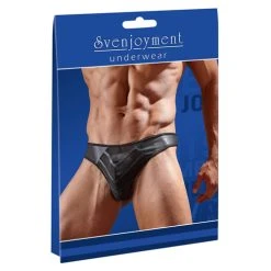 Svenjoyment Underwear Kunstleren String Met Netstof - Zwart -EasyToys Shop 21113301701 3