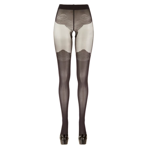 Cottelli Collection Panty Met Kousen Look - Zwart 5 Cottelli Collection Panty Met Kousen Look - Zwart - Afbeelding 3