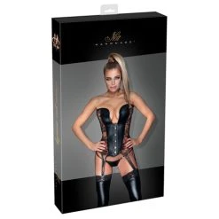 Noir Handmade Kanten Jarretelkorset Met Wetlook Details 11 Noir Handmade Kanten Jarretelkorset Met Wetlook Details -EasyToys Shop 26112361021 5