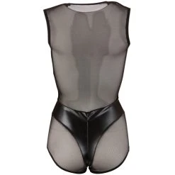 Cottelli Collection Wetlook Body Met Netstof - Zwart -EasyToys Shop 26409701021 2