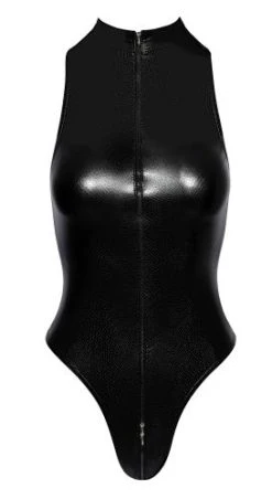 Noir Handmade Wetlook Body Met Slangenprint En Rits - Zwart -EasyToys Shop 26433161021 4