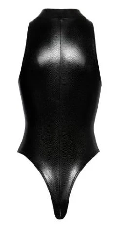 Noir Handmade Wetlook Body Met Slangenprint En Rits - Zwart -EasyToys Shop 26433161021 5