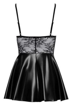 Noir Handmade Sexy Wetlook Jurkje Met Kanten Top - Zwart -EasyToys Shop 27182781021 4