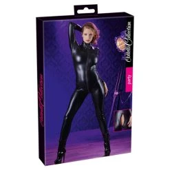 Cottelli Collection Wetlook Catsuit Met Lange Mouwen En Rits - Zwart -EasyToys Shop 27303321011 4