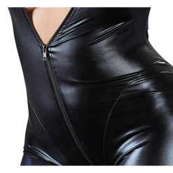 Cottelli Collection Plus Size Wetlook Catsuit Met Lange Rits -EasyToys Shop 27303401051 4