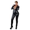 Cottelli Collection Plus Size Wetlook Catsuit Met Lange Rits