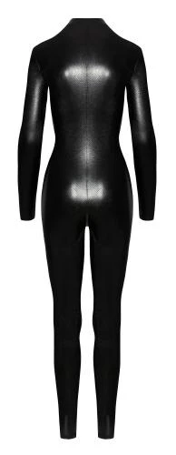 Noir Handmade Spannende Wetlook Catsuit Met Slangenprint En Rits - Zwart 6 Noir Handmade Spannende Wetlook Catsuit Met Slangenprint En Rits - Zwart - Afbeelding 4