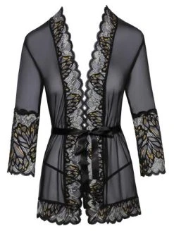 Kissable Sensuele Transparante Kimono Met Luxe Kant - Zwart -EasyToys Shop 27604871111