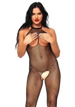 LEG AVENUE Feel Me Catsuit Met Open Cups En Kruis - Black -EasyToys Shop 835022001 7