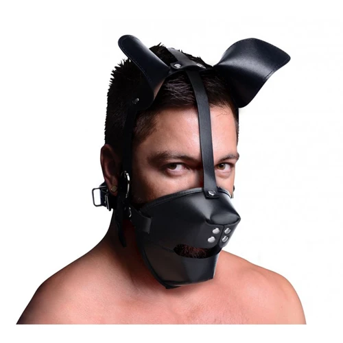 Master Series Puppy Play Masker Met Ballgag - Zwart 3 Master Series Puppy Play Masker Met Ballgag - Zwart