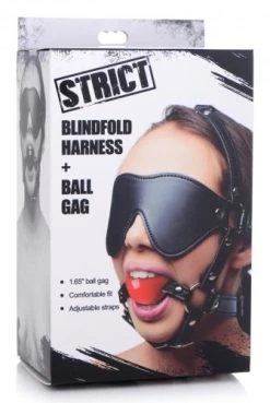 STRICT Kinky Verstelbaar Harnas Met Blinddoek En Ballgag -EasyToys Shop AG696 4