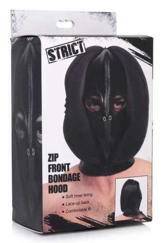 STRICT Bondage Hoofd Masker Met Rits Aan De Voorkant 5 STRICT Bondage Hoofd Masker Met Rits Aan De Voorkant - Afbeelding 3