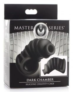 Master Series Dark Chamber - Siliconen Peniskooi - Zwart -EasyToys Shop AG722 Black 4