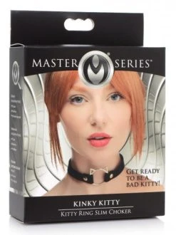 Master Series Kinky Kitty Ring Slim Choker - Zwart -EasyToys Shop AG726 Black 4