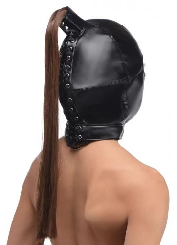 STRICT Bondage Hoofd Masker Met Paardenstaart 4 STRICT Bondage Hoofd Masker Met Paardenstaart - Afbeelding 2