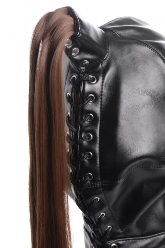 STRICT Bondage Hoofd Masker Met Paardenstaart 5 STRICT Bondage Hoofd Masker Met Paardenstaart - Afbeelding 3