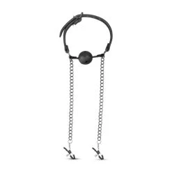 Easytoys Fetish Collection Open Ball Gag Met Tepelklemmen -EasyToys Shop ET609BLK 6