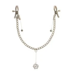 Fetish Fantasy Series Crystal Tepelklemmen Met Ketting En Diamantjes