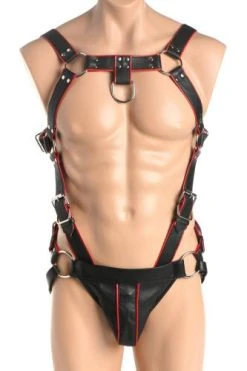Master Series Heathen Harness L/XL - Zwart, Rood -EasyToys Shop ah094 lxl 5