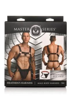 Master Series Heathen Harness L/XL - Zwart, Rood -EasyToys Shop ah094 lxl 7