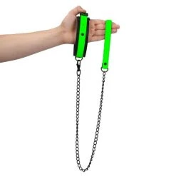 Ouch! Halsband Met Riem - Glow In The Dark - Neon Groen/Zwart -EasyToys Shop ou755glo 3